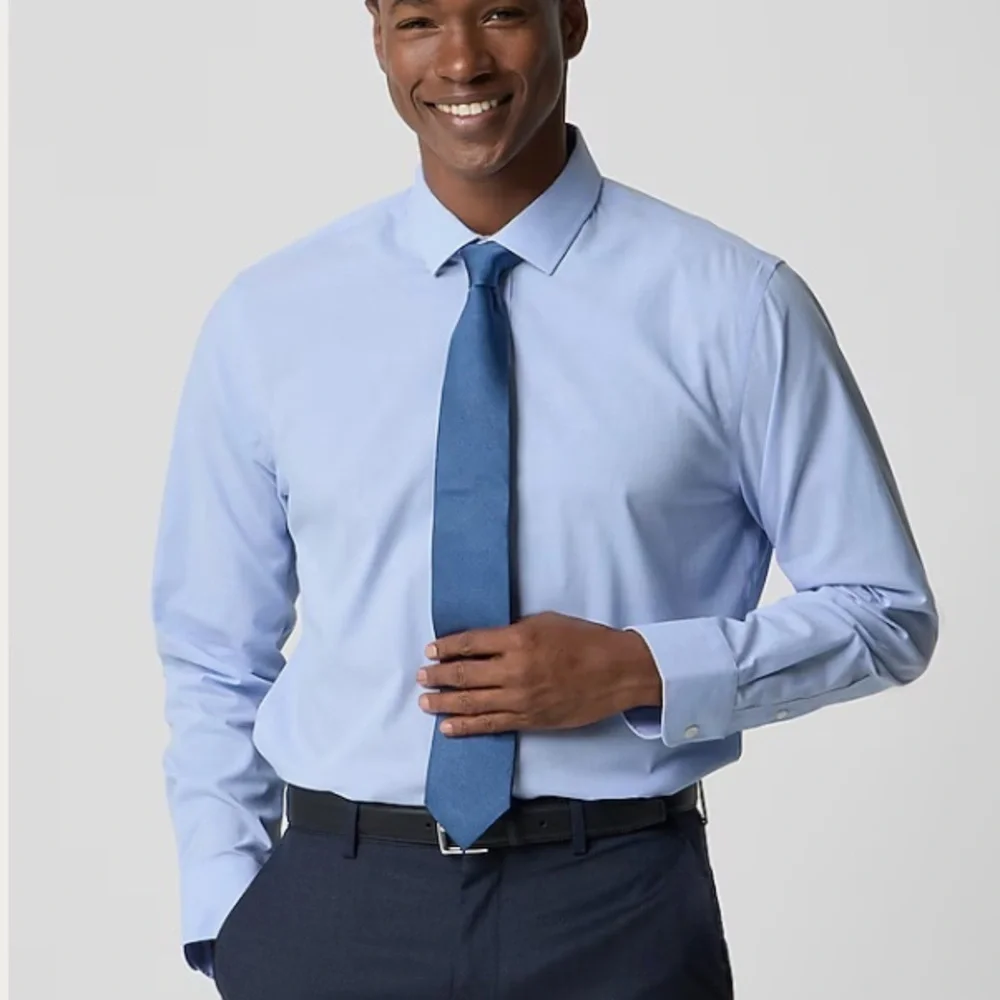 J crew classic blue Wrinkle-free dress shirt